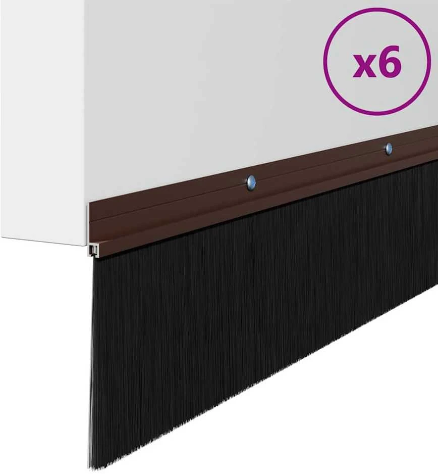Sukabinamų durų šepetėlių sandarikliai 6 vnt. Ruda 100 cm
