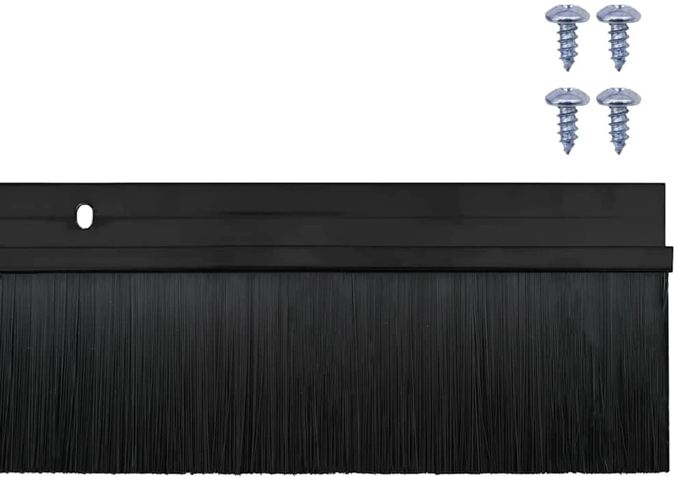Sukabinamų durų šepetėlių sandarikliai 6 vnt. Juoda 100 cm