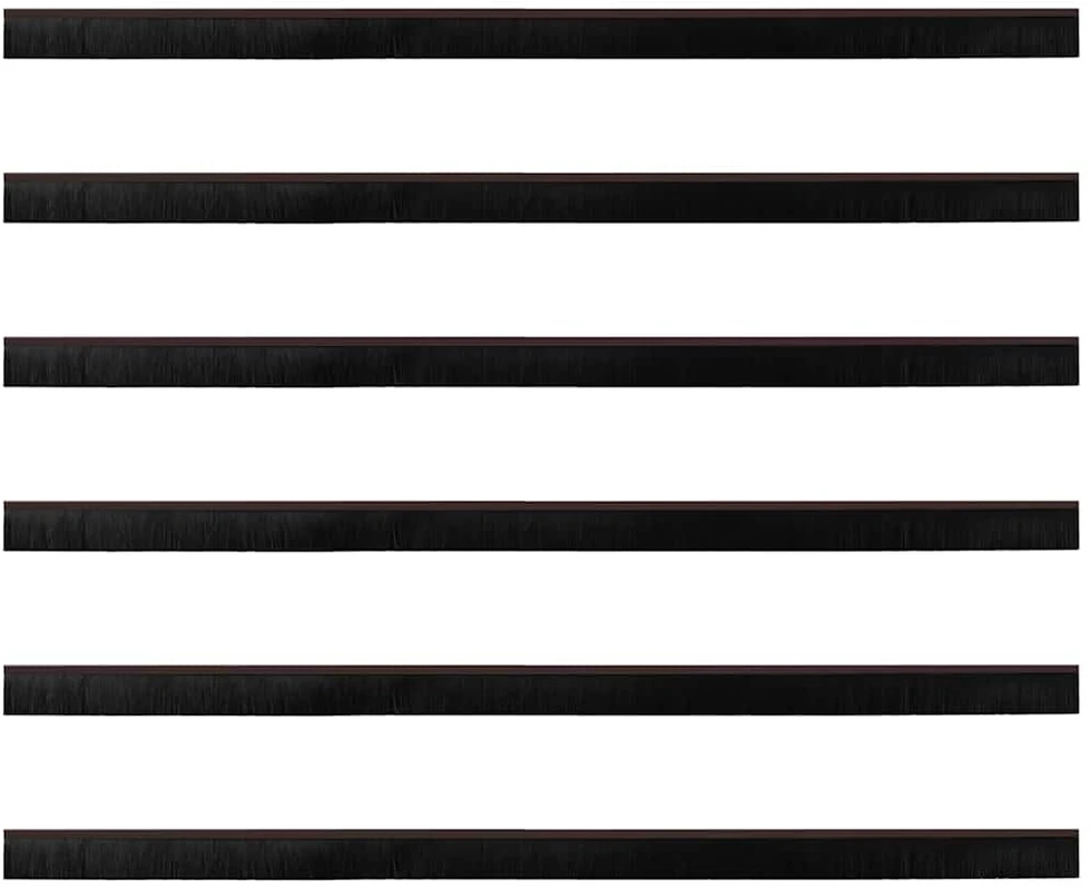 Sukabinamų durų šepetėlių sandarikliai 6 vnt. Ruda 100 cm