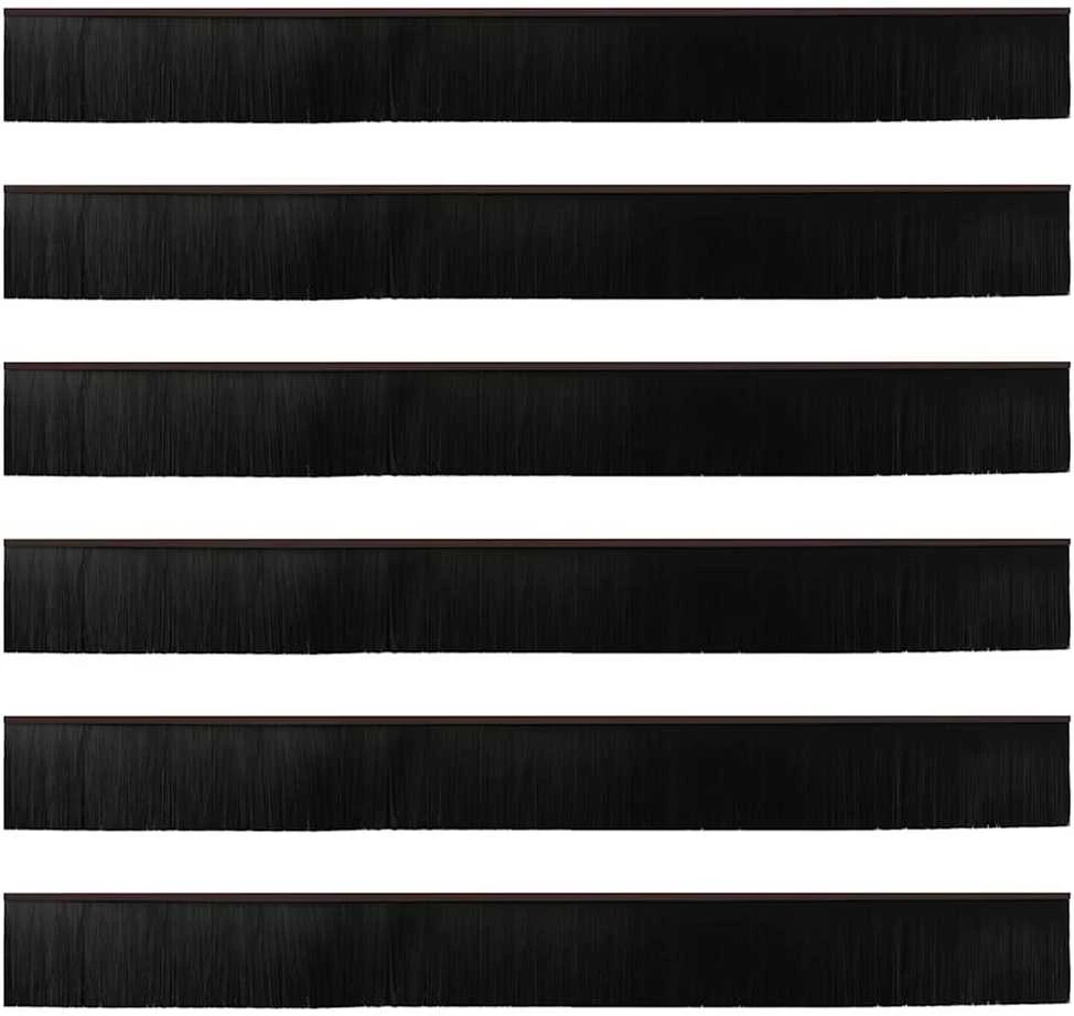 Sukabinamų durų šepetėlių sandarikliai 6 vnt. Ruda 100 cm