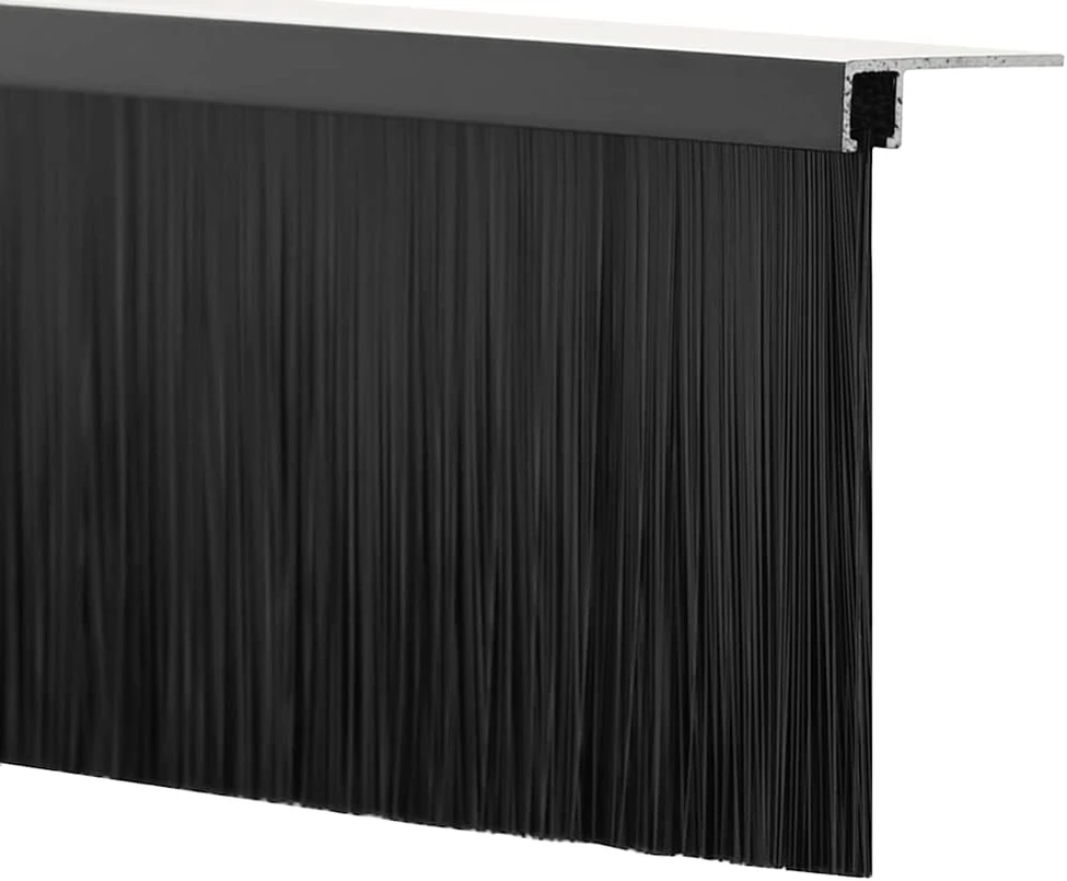 Sukabinamų durų šepetėlių sandarikliai 6 vnt. Juoda 100 cm