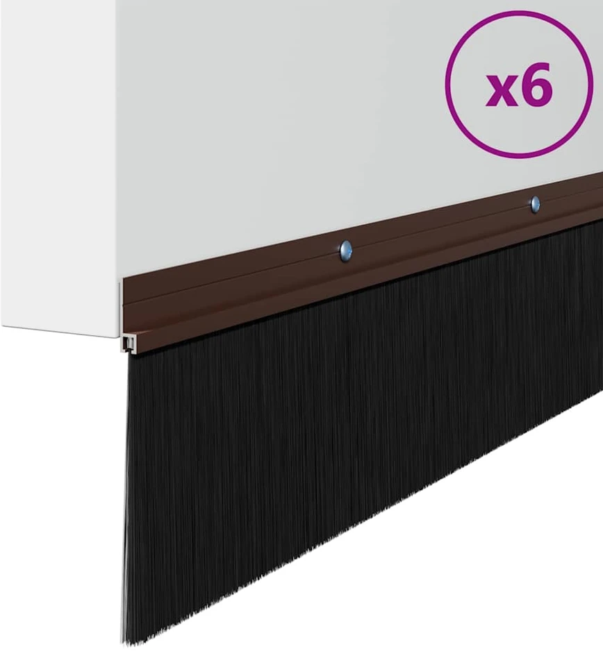 Sukabinamų durų šepetėlių sandarikliai 6 vnt. Ruda 100 cm