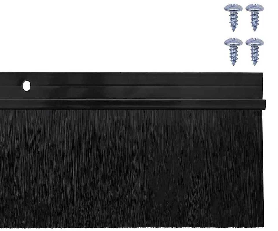 Sukabinamų durų šepetėlių sandarikliai 6 vnt. Juoda 100 cm