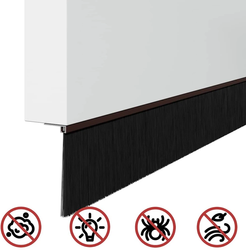 Sukabinamų durų šepetėlių sandarikliai 6 vnt. Ruda 100 cm