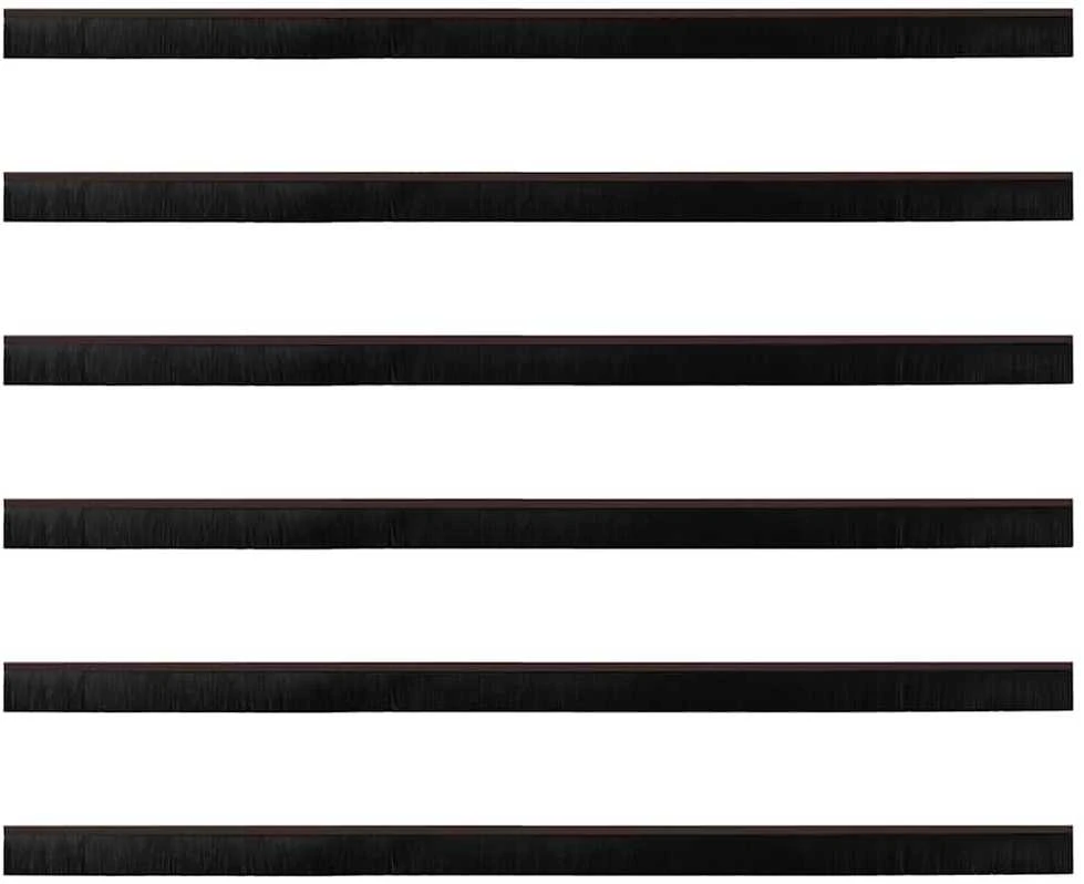 Sukabinamų durų šepetėlių sandarikliai 6 vnt. Ruda 100 cm