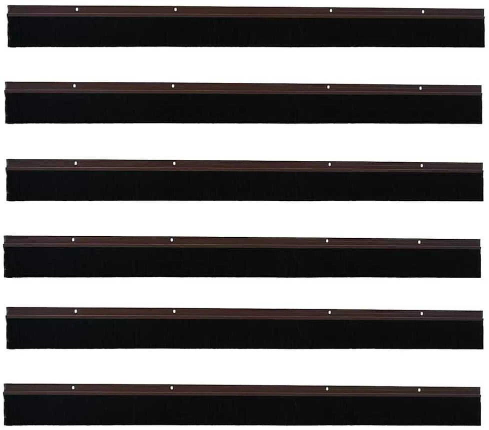 Sukabinamų durų šepetėlių sandarikliai 6 vnt. Ruda 100 cm