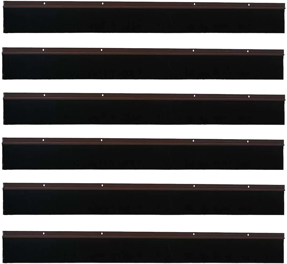 Sukabinamų durų šepetėlių sandarikliai 6 vnt. Ruda 100 cm