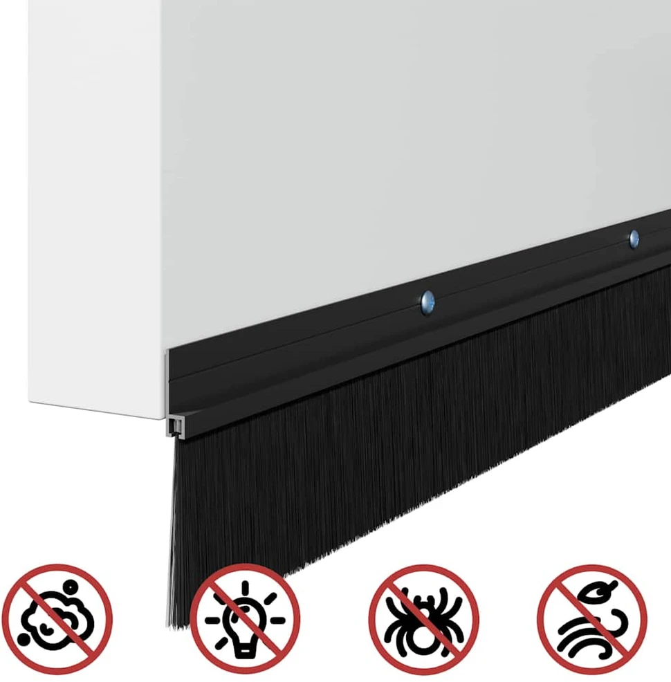 Sukabinamų durų šepetėlių sandarikliai 6 vnt. Juoda 100 cm