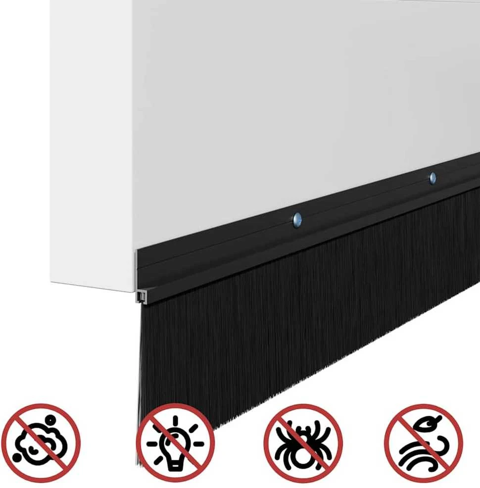 Sukabinamų durų šepetėlių sandarikliai 6 vnt. Juoda 100 cm