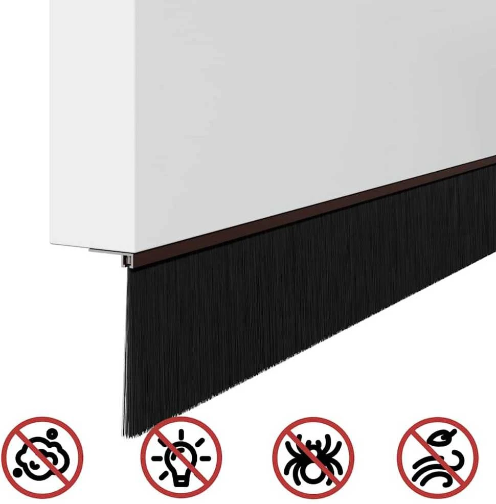 Sukabinamų durų šepetėlių sandarikliai 6 vnt. Ruda 100 cm