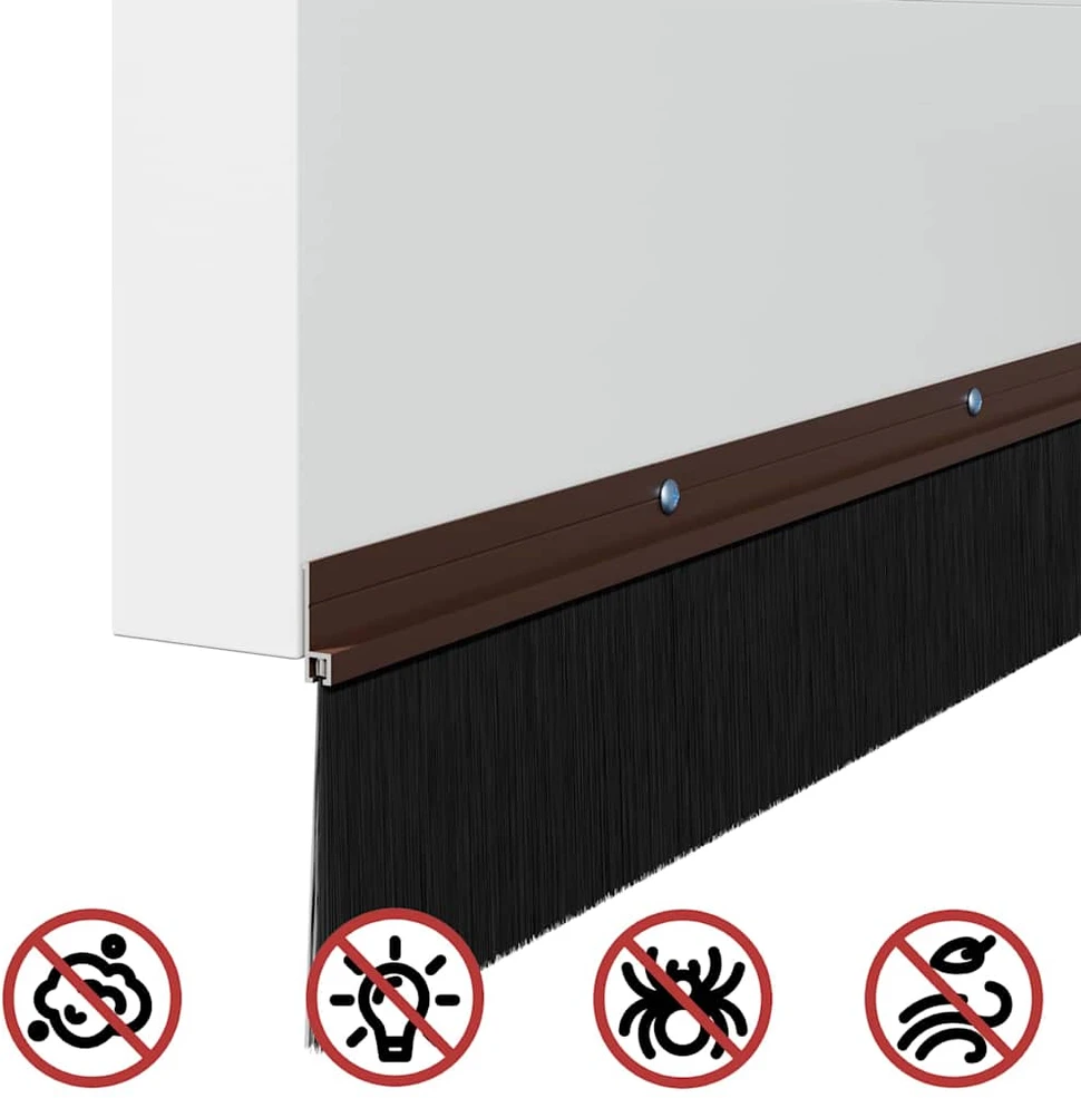 Sukabinamų durų šepetėlių sandarikliai 6 vnt. Ruda 100 cm