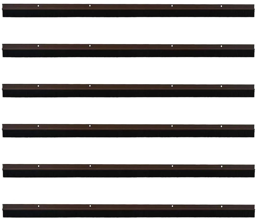Sukabinamų durų šepetėlių sandarikliai 6 vnt. Ruda 100 cm