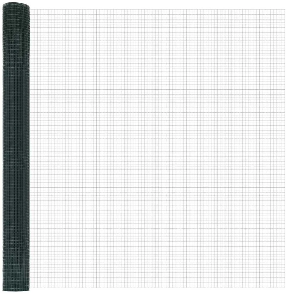 Suvirintas vielos tvora su stulpeliais 25 x 1,5 m Žalia