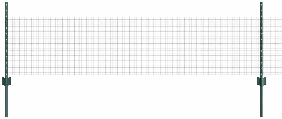 Suvirintas vielos tvora su stulpeliais 50 x 0,5 m Žalia