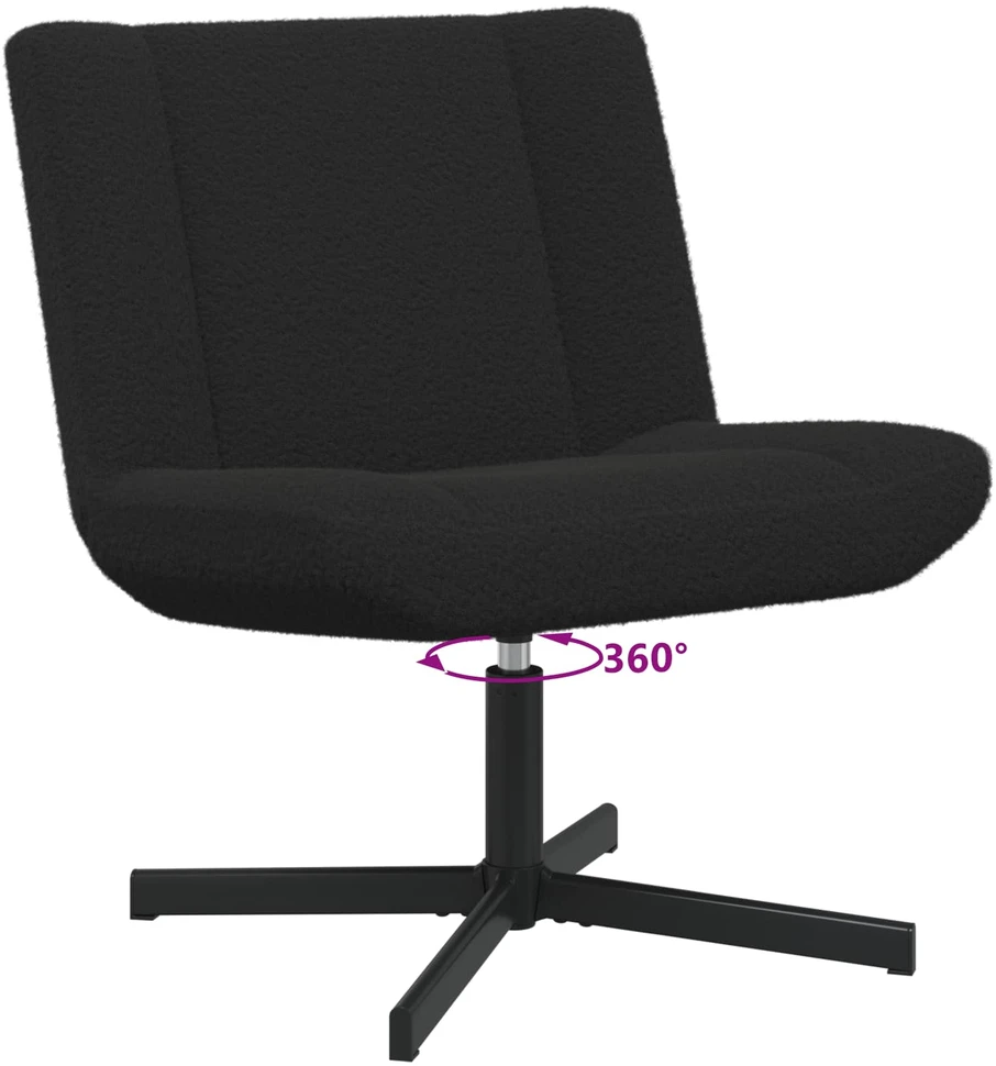 Fotelis Sukamasis krėslas Juoda 63 x 75 x 76 cm Avikailis