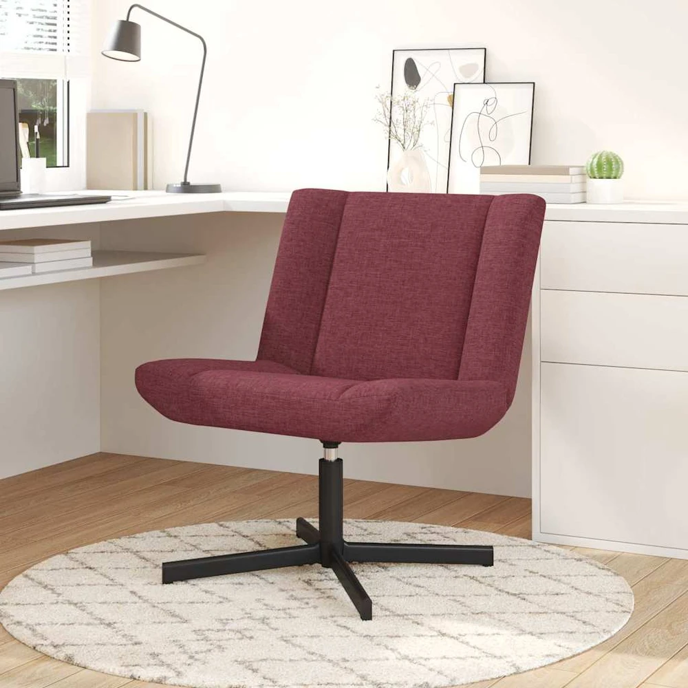 Fotelis Sukamasis krėslas Vyno raudona 63 x 75 x 76 cm audinys