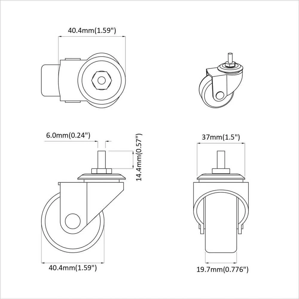 Sukamasis ratukas 12 vnt. Juoda 40,4 x 40,4 x 19,7 mm