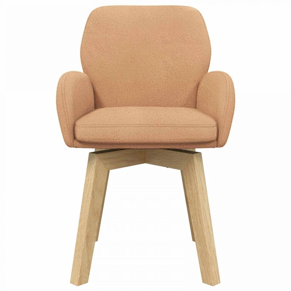 Sukamos valgomojo kėdės 2 vnt. Bouclé Smėlio 54 x 58 x 87 cm