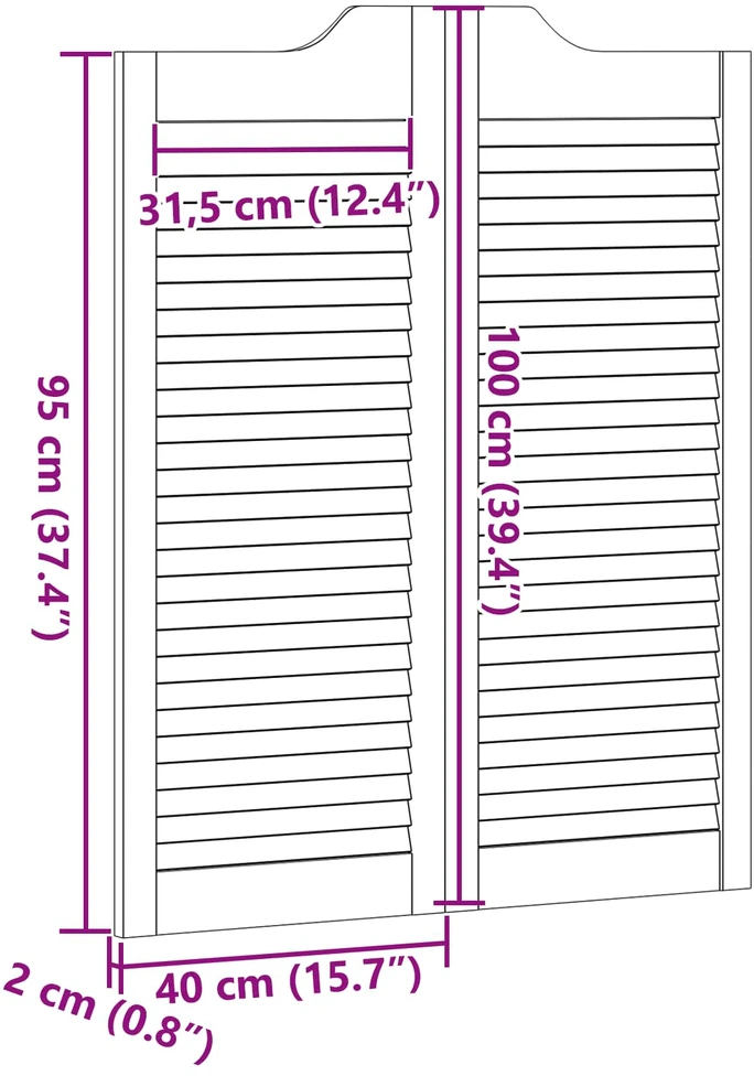 Sukamosios durys 100 x 40 cm Pušies medienos masyvas Balta