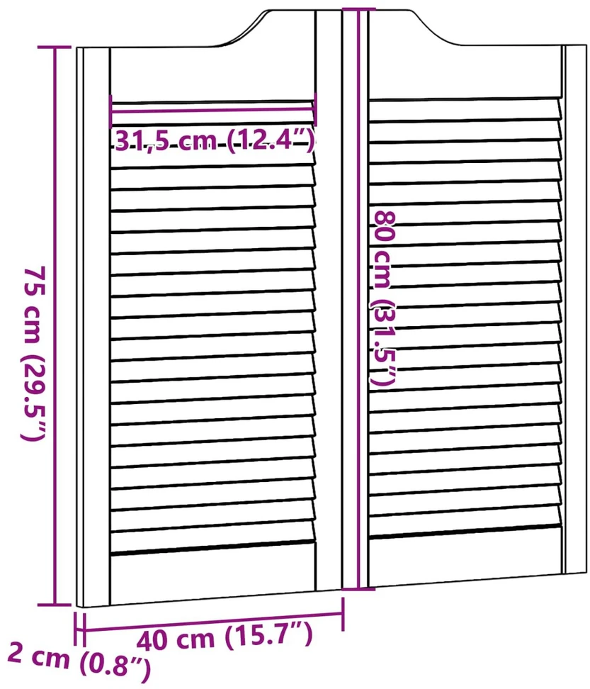 Sukamosios durys 80 x 40 cm Pušies medienos masyvas Balta
