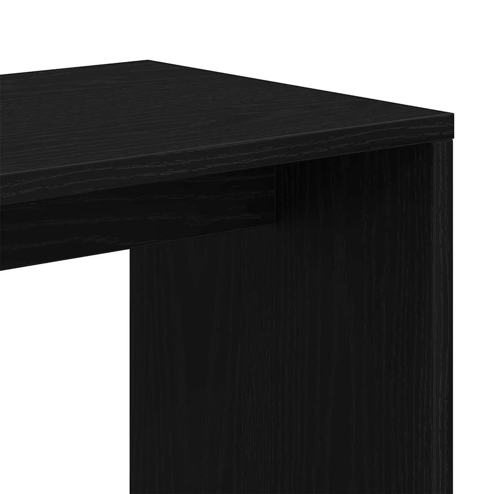 Suklijuotas stalas 3 vnt. Juodas ąžuolas 55 x 30 x 50 cm