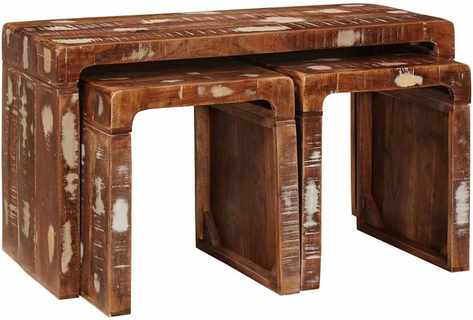 Suklijuotas stalas 3 vnt. Ruda 82 x 40 x 46 cm