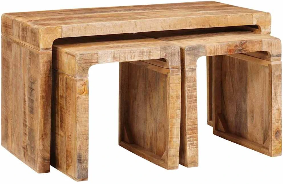 Suklijuotas stalas 3 vnt. Ruda 82 x 40 x 46 cm