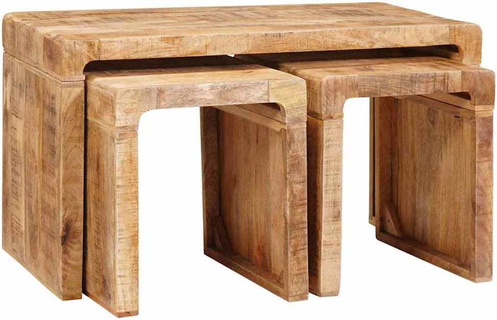 Suklijuotas stalas 3 vnt. Ruda 82 x 40 x 46 cm