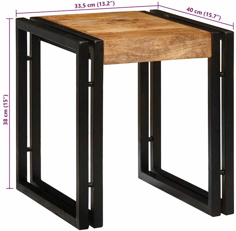 Suklijuotas stalas 3 vnt. Ruda ir juoda 82 x 40 x 45 cm