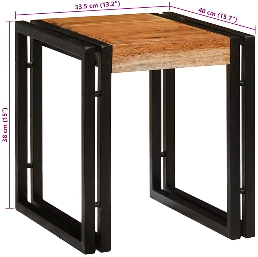 Suklijuotas stalas 3 vnt. Ruda ir juoda 82 x 40 x 45 cm
