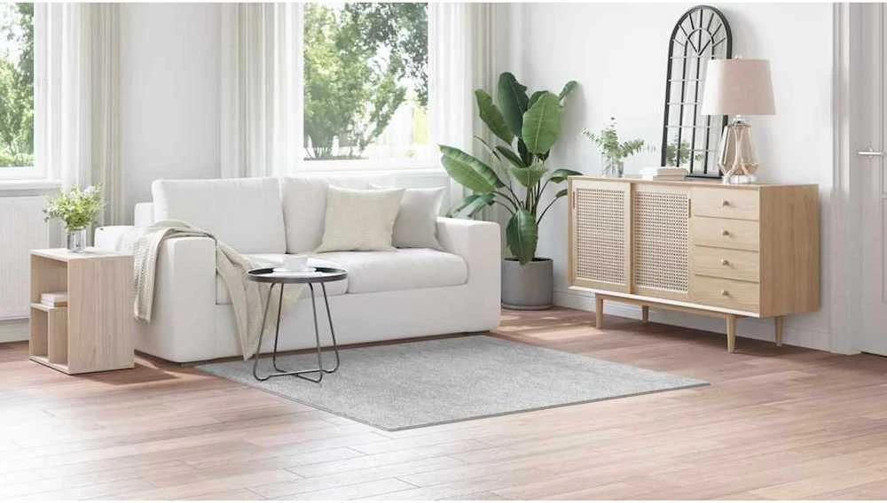 Neslystantis plaukuotas kilimas Pilka 160 x 160 cm PP
