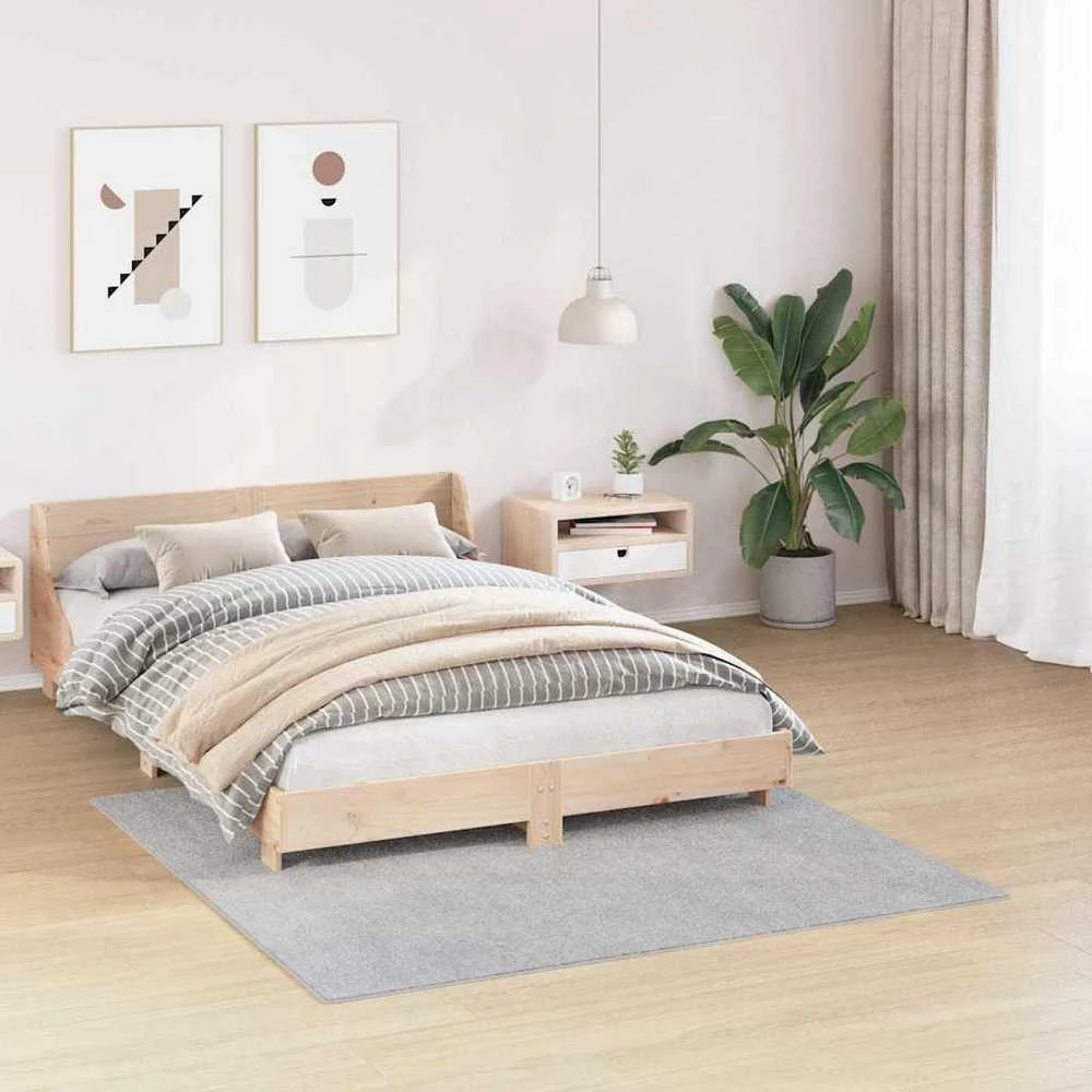 Neslystantis plaukuotas kilimas Pilka 160 x 160 cm PP
