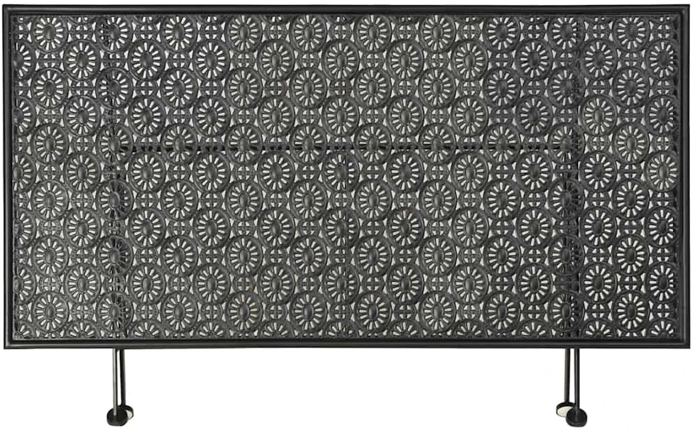 Sulank. kavos staliukas, juodas, 100x50x45cm, met., vint. stil.