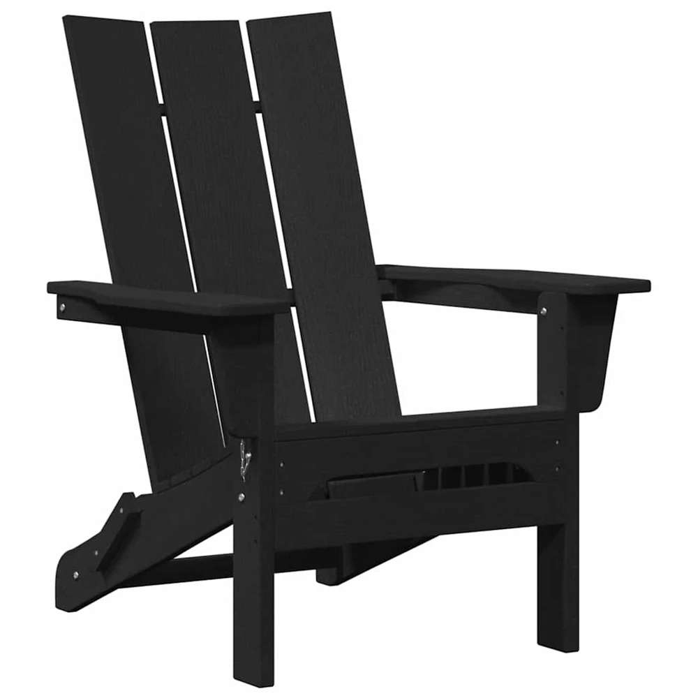Sulankstoma Adirondack kėdė Juoda 80,5 x 74,5 x 92 cm HDPE