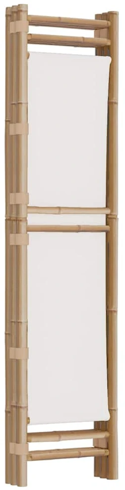 Sulankstoma kambario pertvara, 3 dalių, 120cm, bambukas/drobė