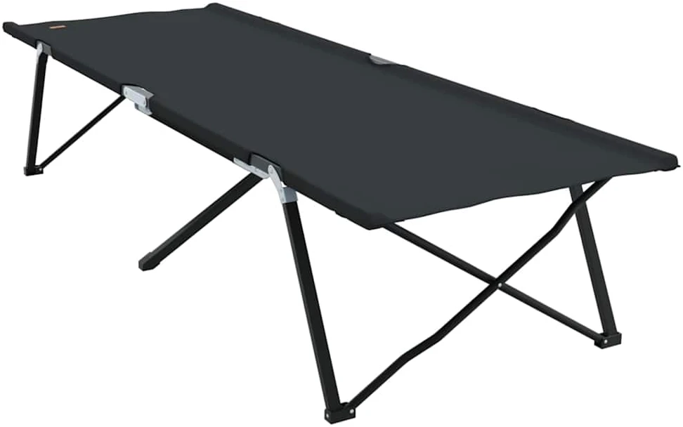 Sulankstoma Kempingo Lova 2 vnt. Juoda 206 x 76 x 74 cm