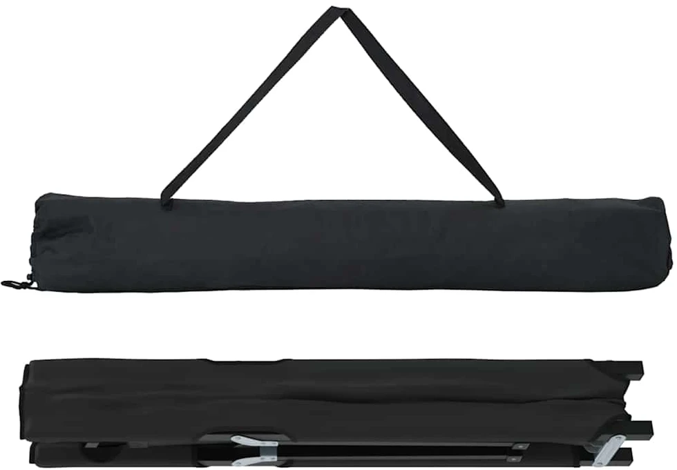 Sulankstoma Kempingo Lova 2 vnt. Juoda 206 x 76 x 74 cm