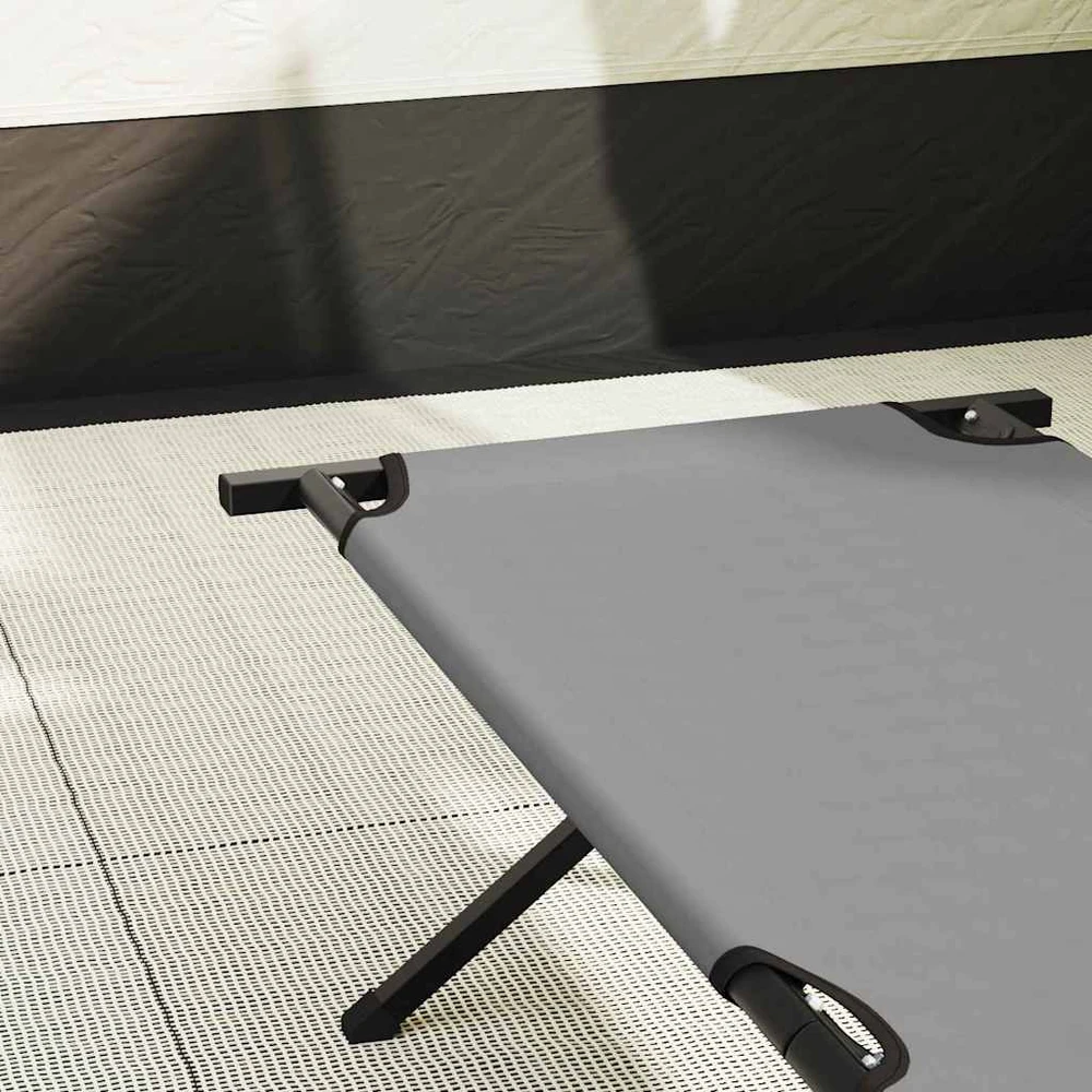 Sulankstoma Kempingo Lova 2 vnt. Pilka 210 x 80 x 46 cm