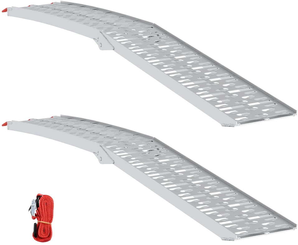 Sulankstoma motociklinės rampos 340 kg per rampa 2 pcs Sidabro