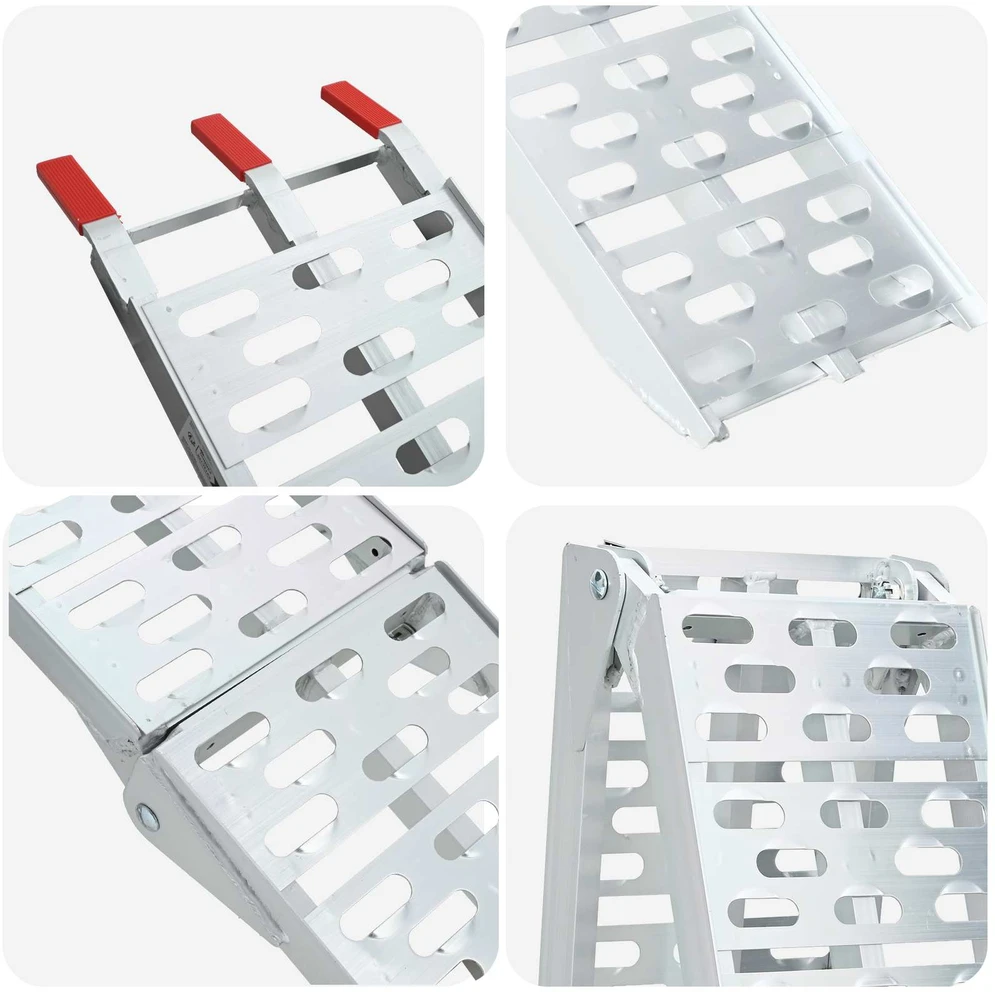Sulankstoma motociklinės rampos 340 kg per rampa 2 pcs Sidabro