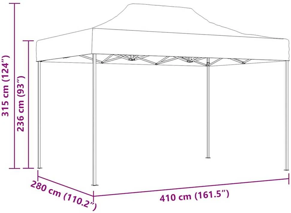 Sulankstoma proginė palapinė, antracito spalvos, 3x4m, plienas