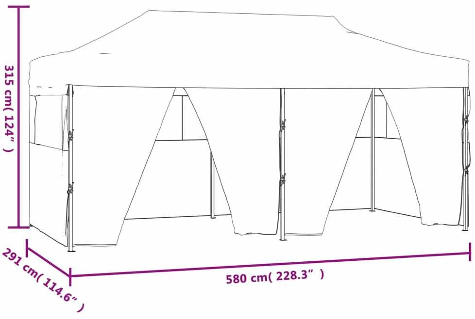 Sulankstoma proginė palapinė, antracito spalvos, 3x6m, plienas