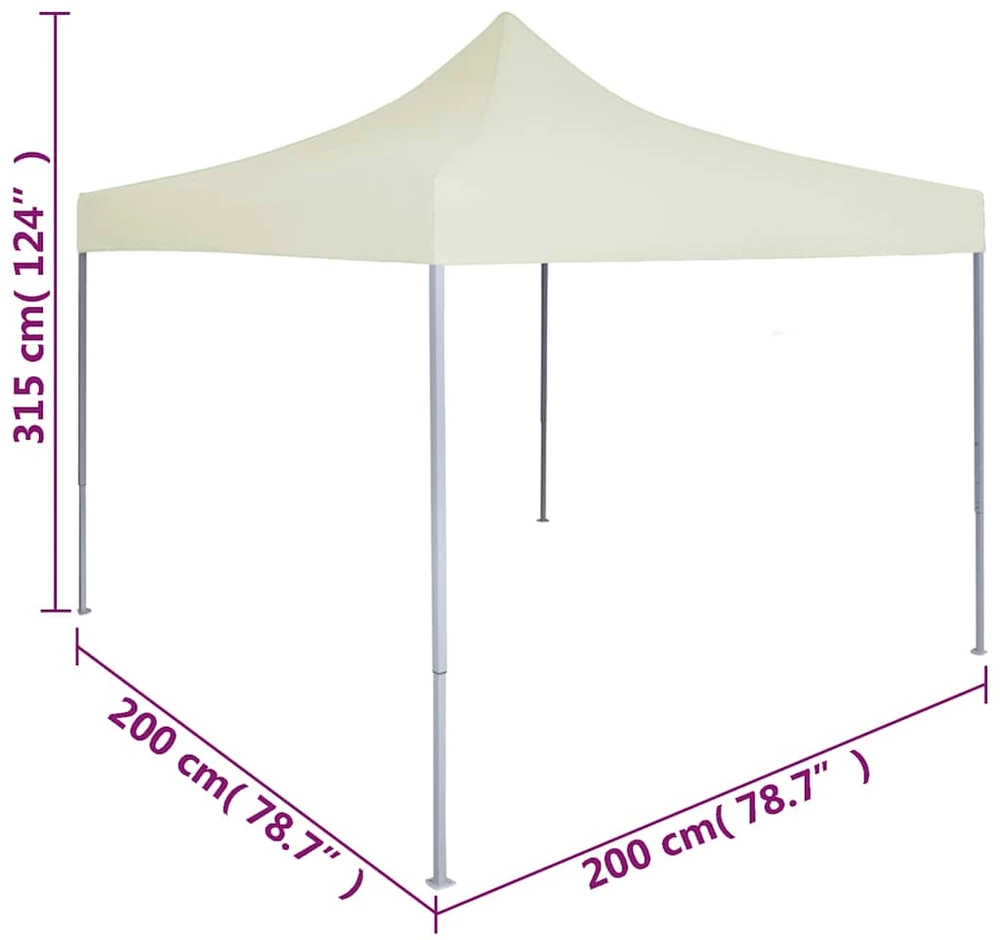 Sulankstoma proginė palapinė, kreminė, 2x2m, plienas