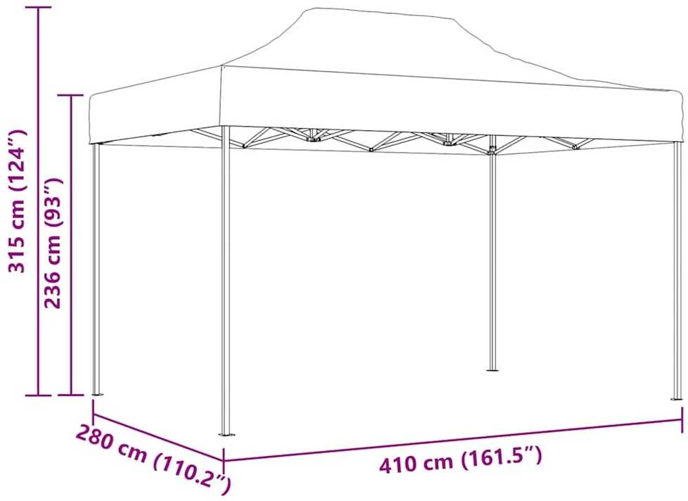 Sulankstoma proginė palapinė, kreminė, 3x4m, plienas