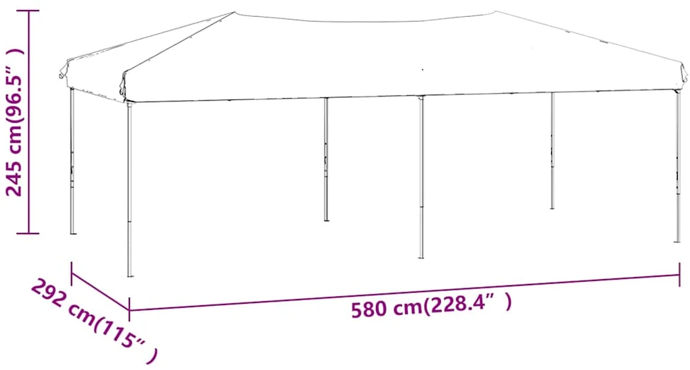 Sulankstoma proginė palapinė, taupe spalvos, 3x6m