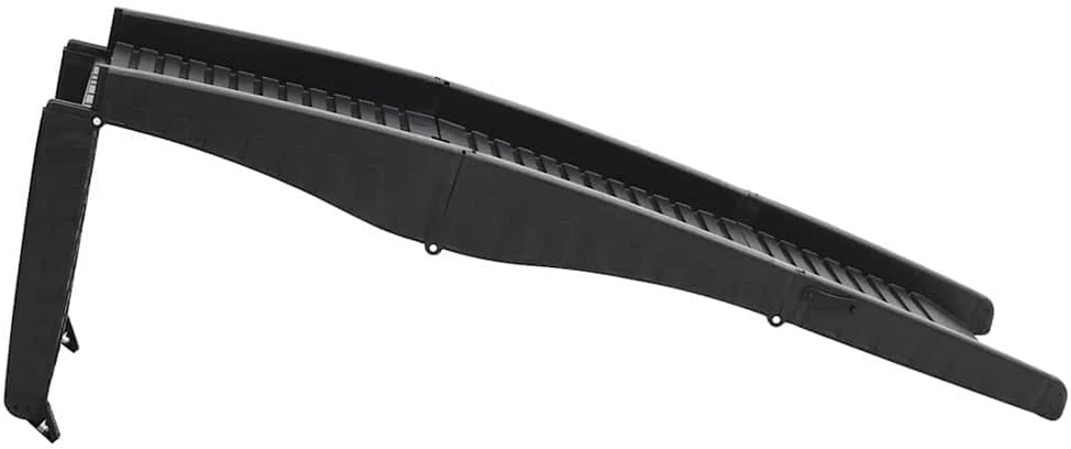 Sulankstoma rampa šunims, juoda, 153x40x12,5cm, plastikas