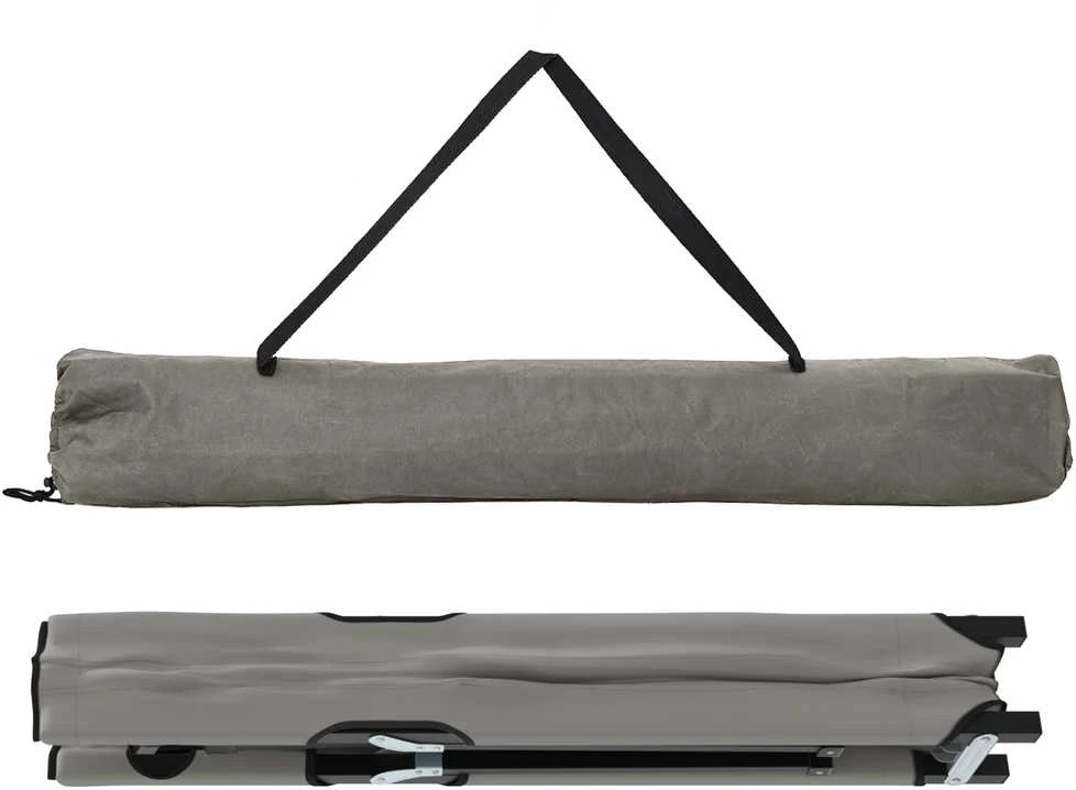 Sulankstoma Kempingo Lova Pilka 206 x 76 x 74 cm