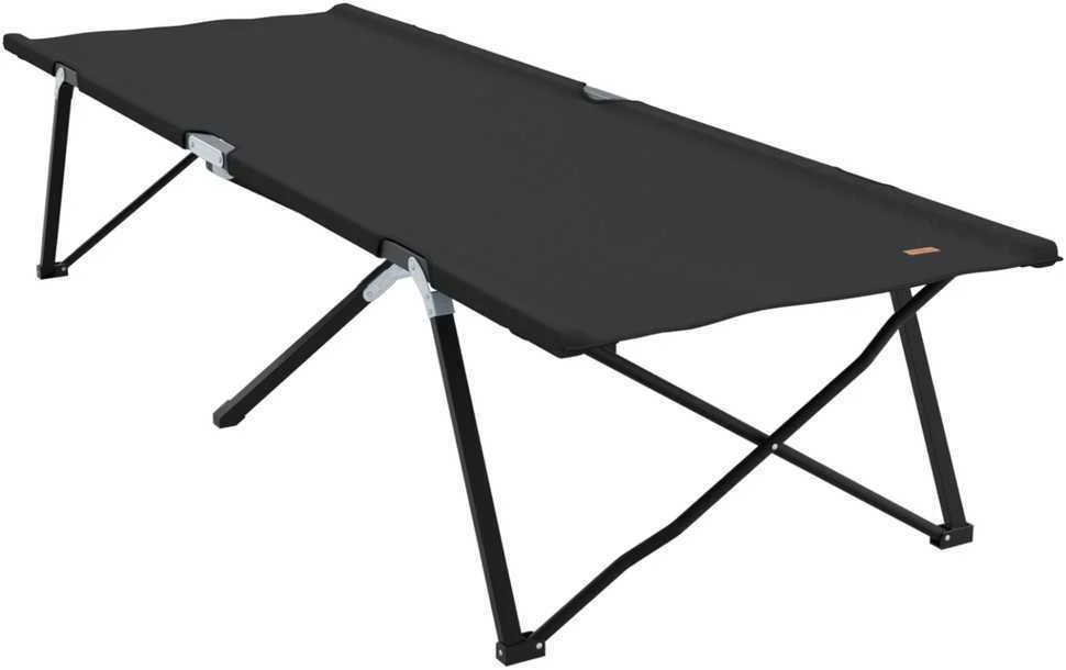 Sulankstoma Kempingo Lova Juoda 206 x 76 x 74 cm