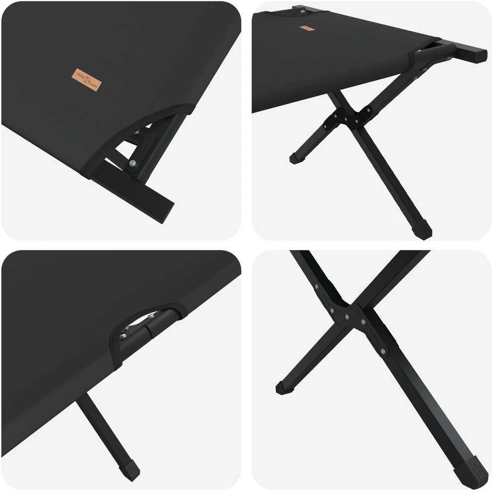 Sulankstoma Kempingo Lova Juoda 193 x 69 x 45 cm