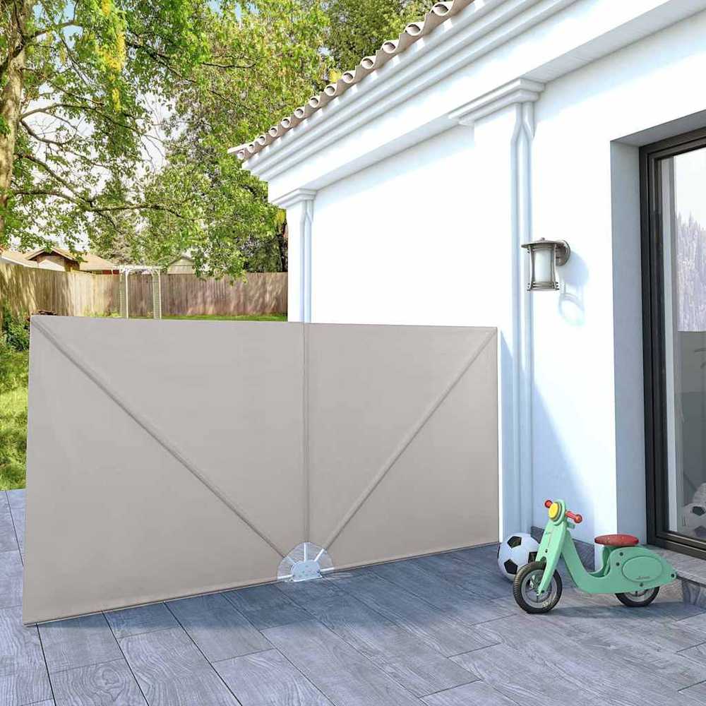 Sulankstoma šoninė terasos markizė, krem., 300x150cm